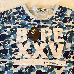 Bape Blue and White Camo Tee
